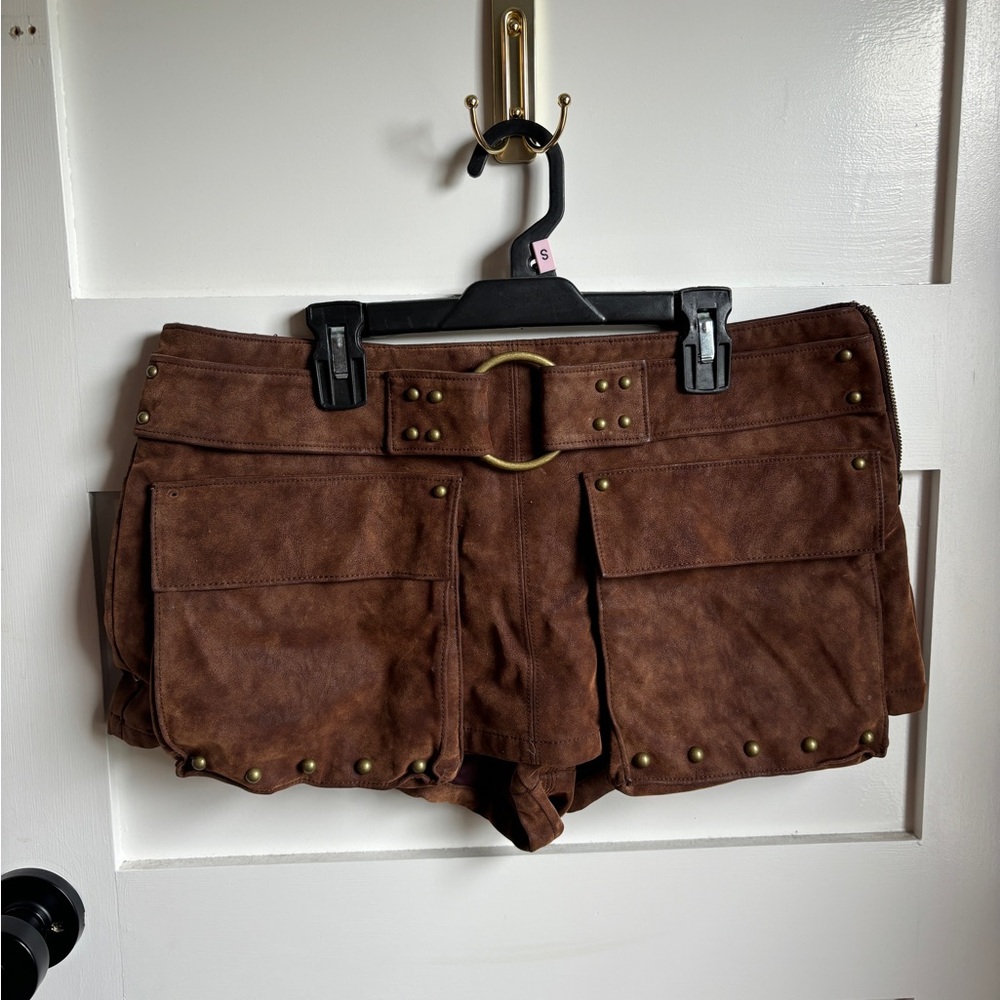 Free People micro mini suede skirt 8